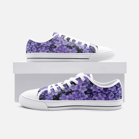 Purple Flower Low Top Canvas Shoes