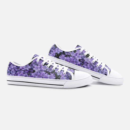 Purple Flower Low Top Canvas Shoes