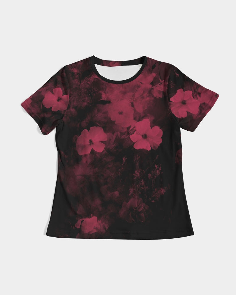 Digital Red Flowers Women's T Shirt
