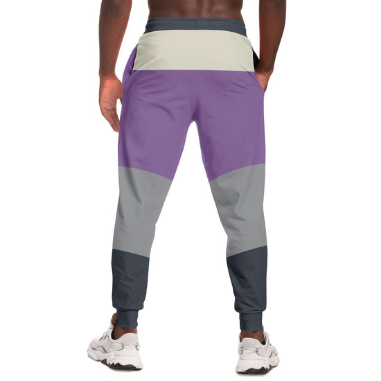 Purple Charcoal Gray Unisex Fleece Joggers