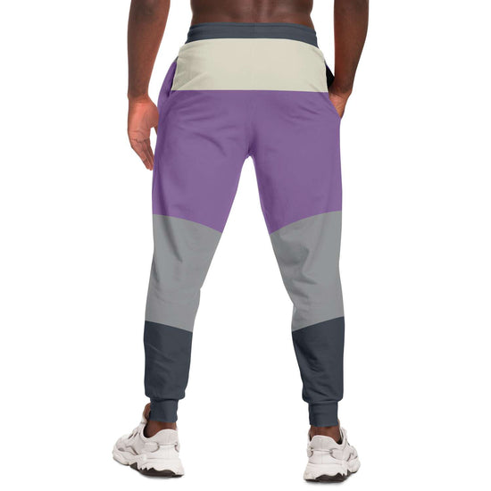 Load image into Gallery viewer, Purple Charcoal Gray Unisex Fleece Joggers
