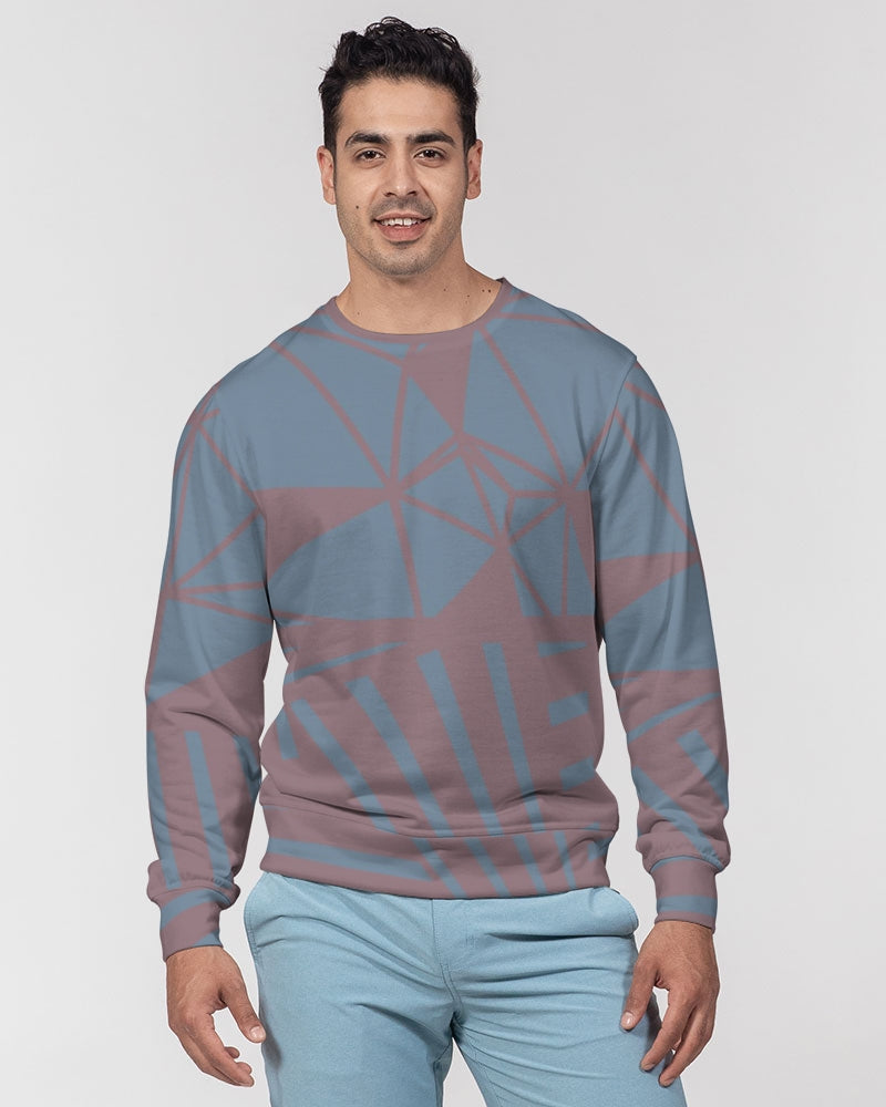 Misty Grape Geometric Men's French Terry Pullover Sweatshirt