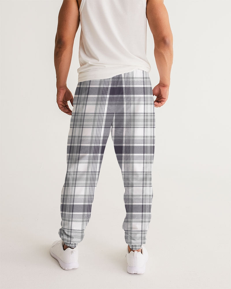 Black & White Tartan Check Lightweight Men's Track Pants