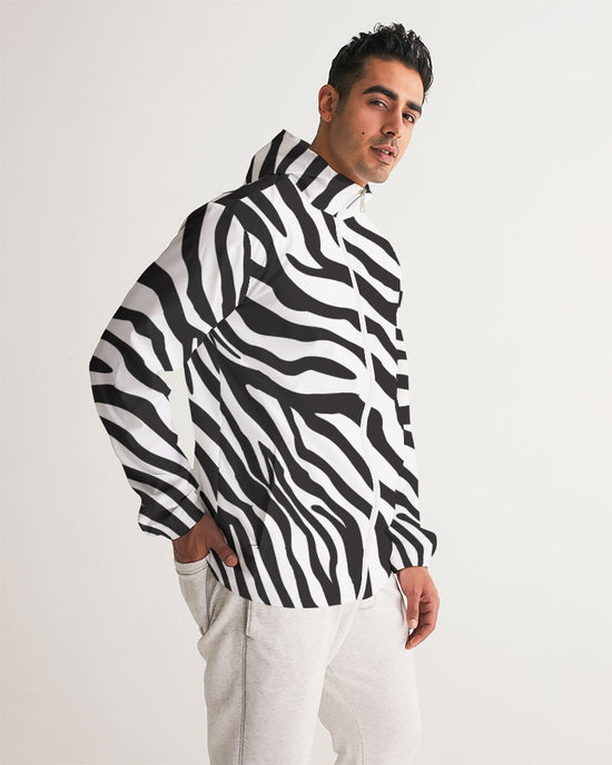 Zebra Print Men's Windbreaker