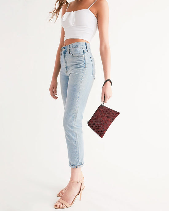Red Snake Skin Wristlet