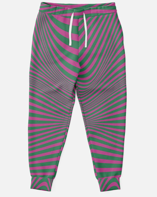 Fuchsia & Green Optical Unisex Fleece Joggers