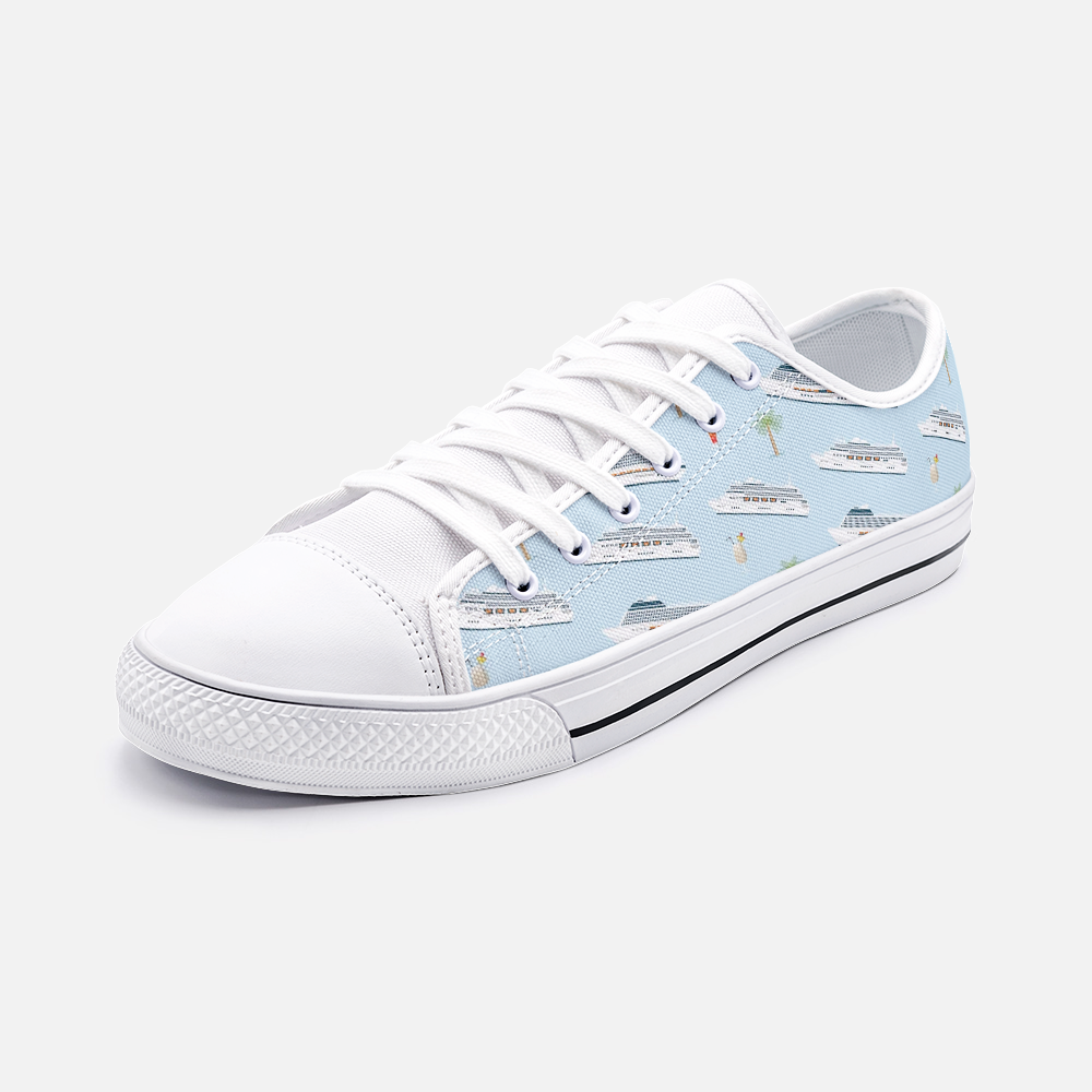 Cruise Lovers Blue Low Top Unisex Canvas Sneakers