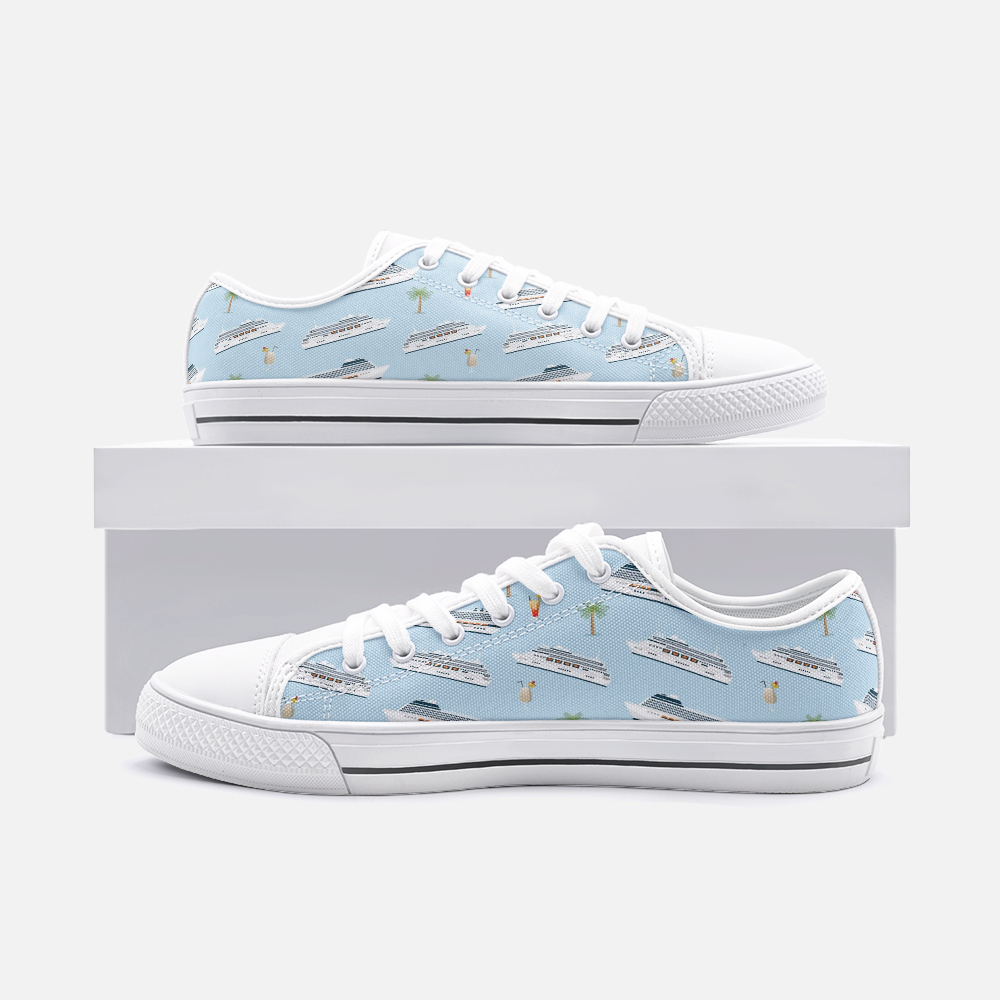 Cruise Lovers Blue Low Top Unisex Canvas Sneakers