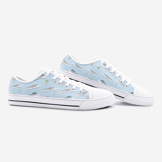 Cruise Lovers Blue Low Top Unisex Canvas Sneakers