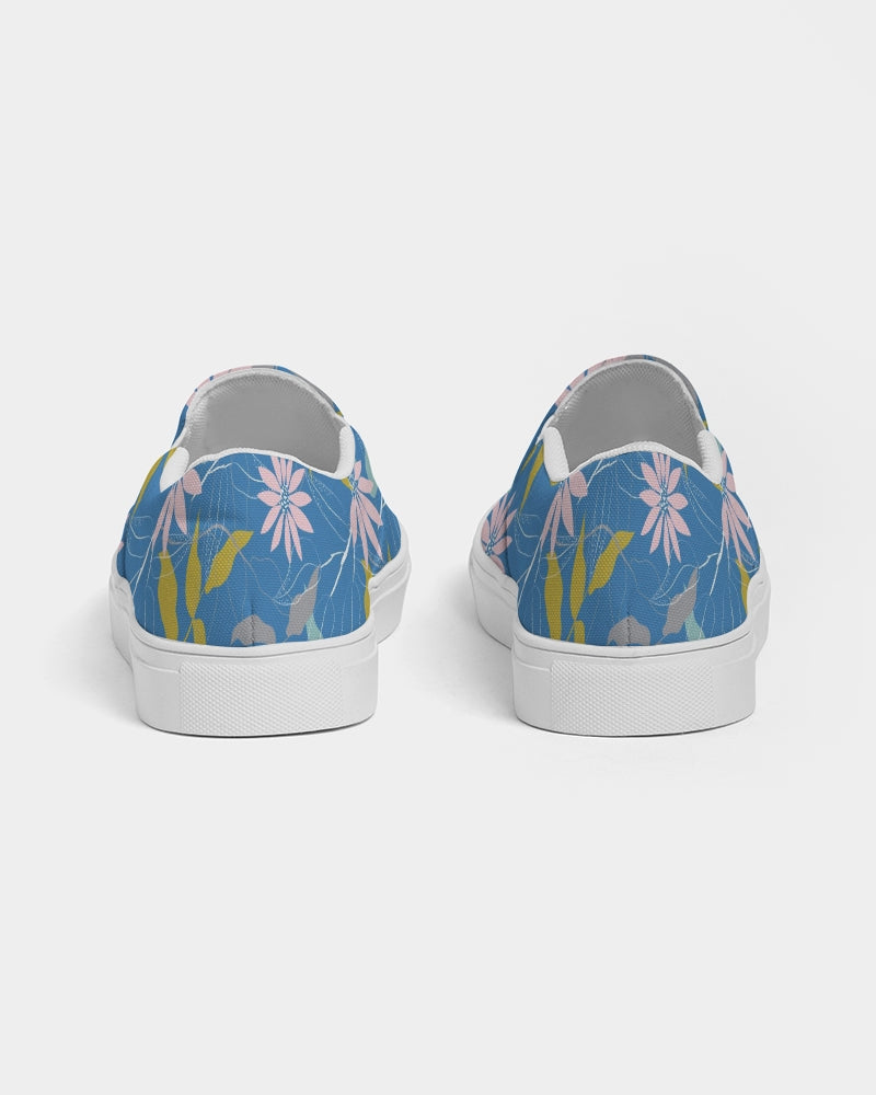 Parisian Blue Floral Women's Slip-On Canvas Shoe