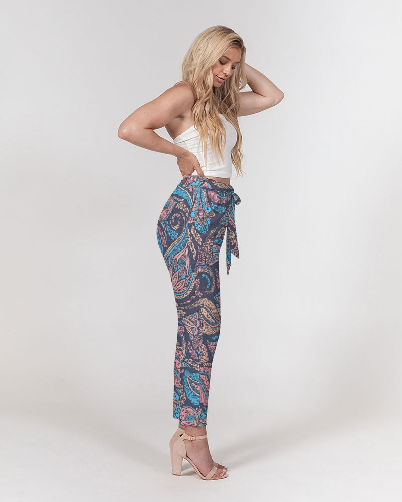 Perfect Paisley Women's Belted Tapered Pants