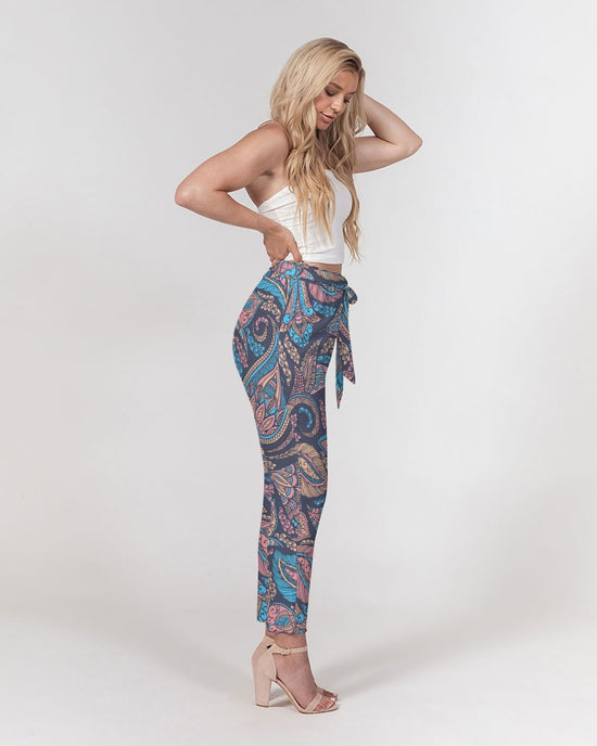 Perfect Paisley Women's Belted Tapered Pants