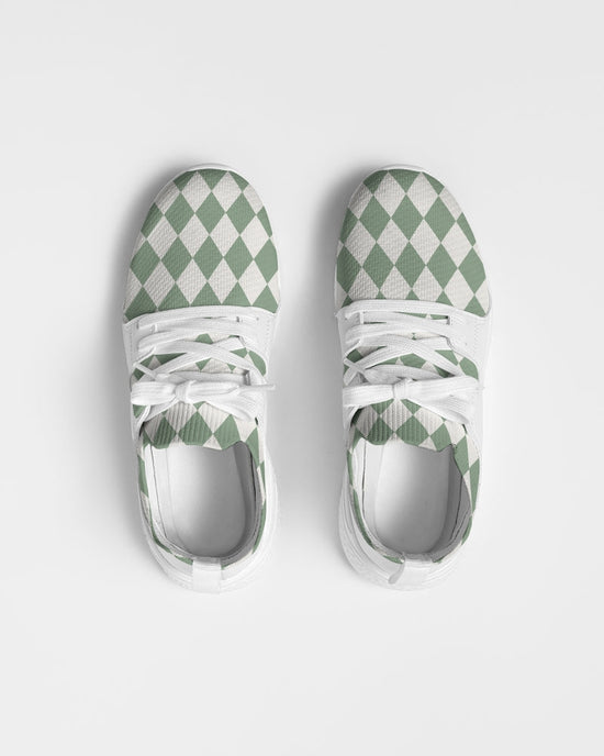 Sage Diamond Check Men's Fly-Knit Sneaker