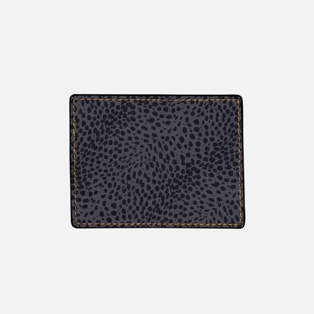 Cheetah Print Charcoal Personalized Card Holder Wallet