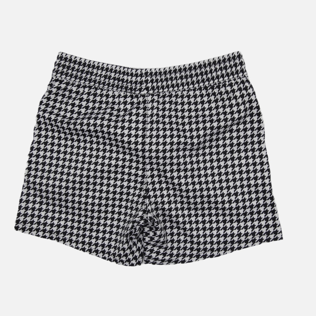 Houndstooth Swim Shorts Mens Black & White Check Swim Trunks