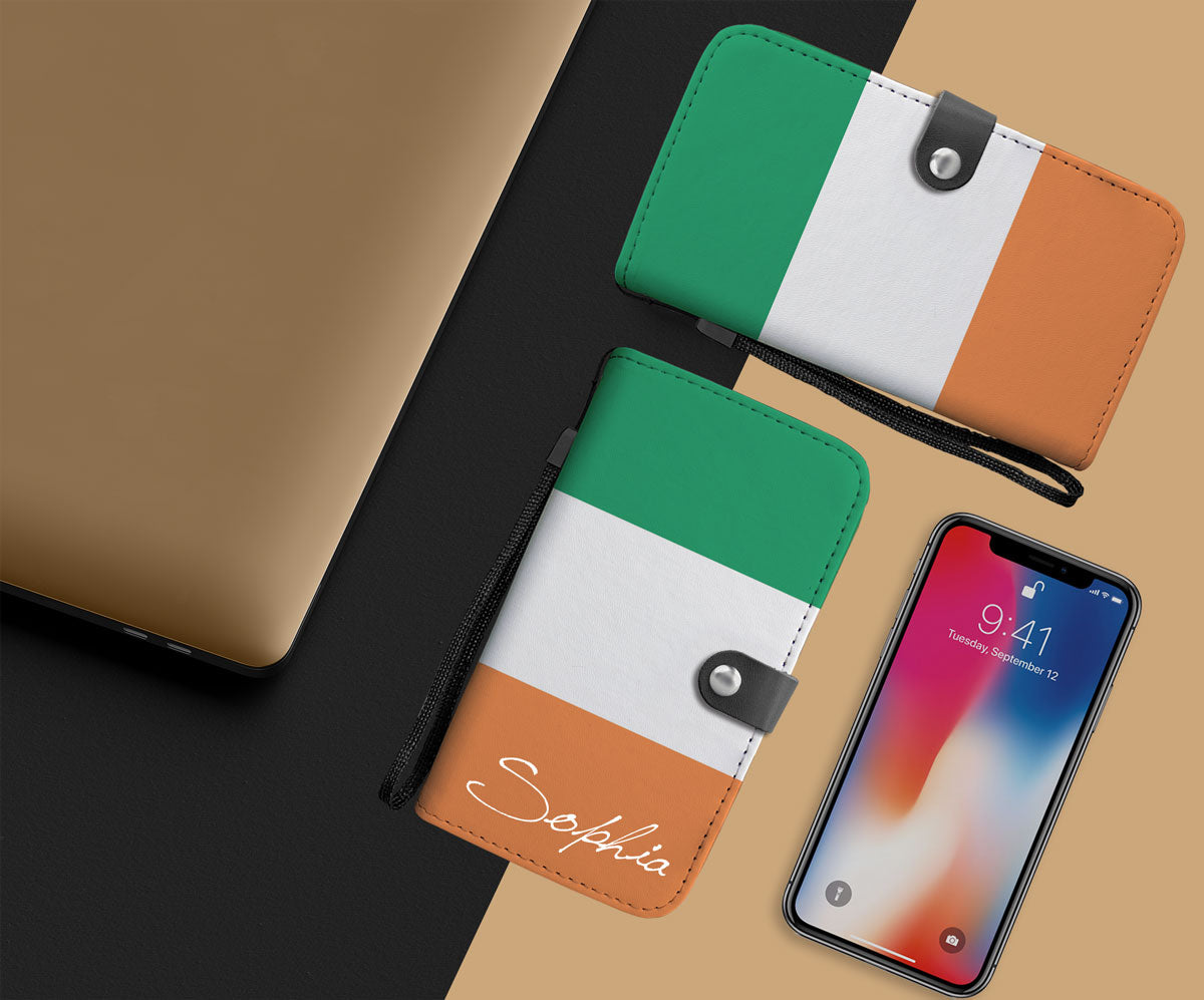 Personalized Irish Flag Phone Wallet Case