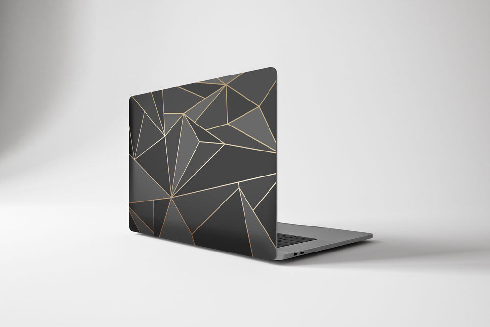 Macbook Hard Shell Case - Black & Gold Geometric