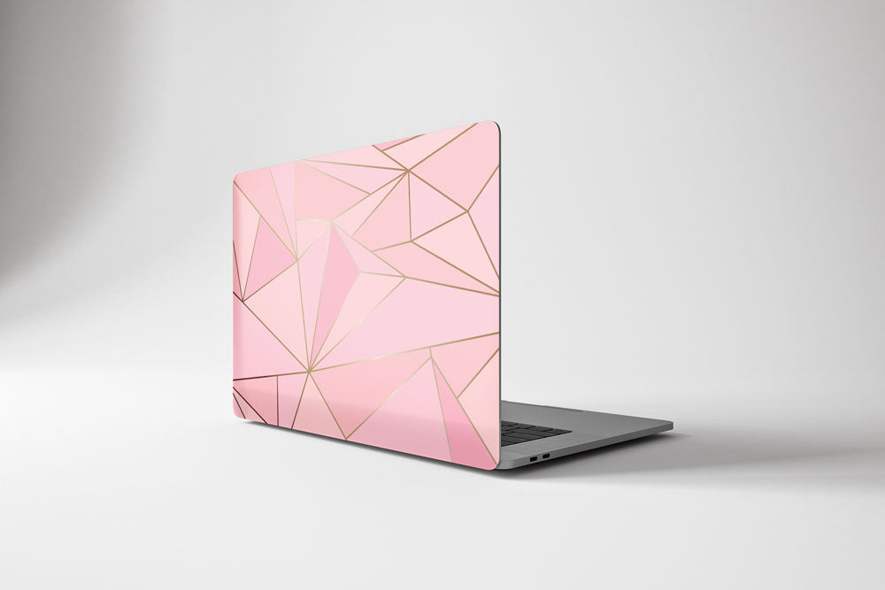 Macbook Hard Shell Case - Pink & Gold Geometric
