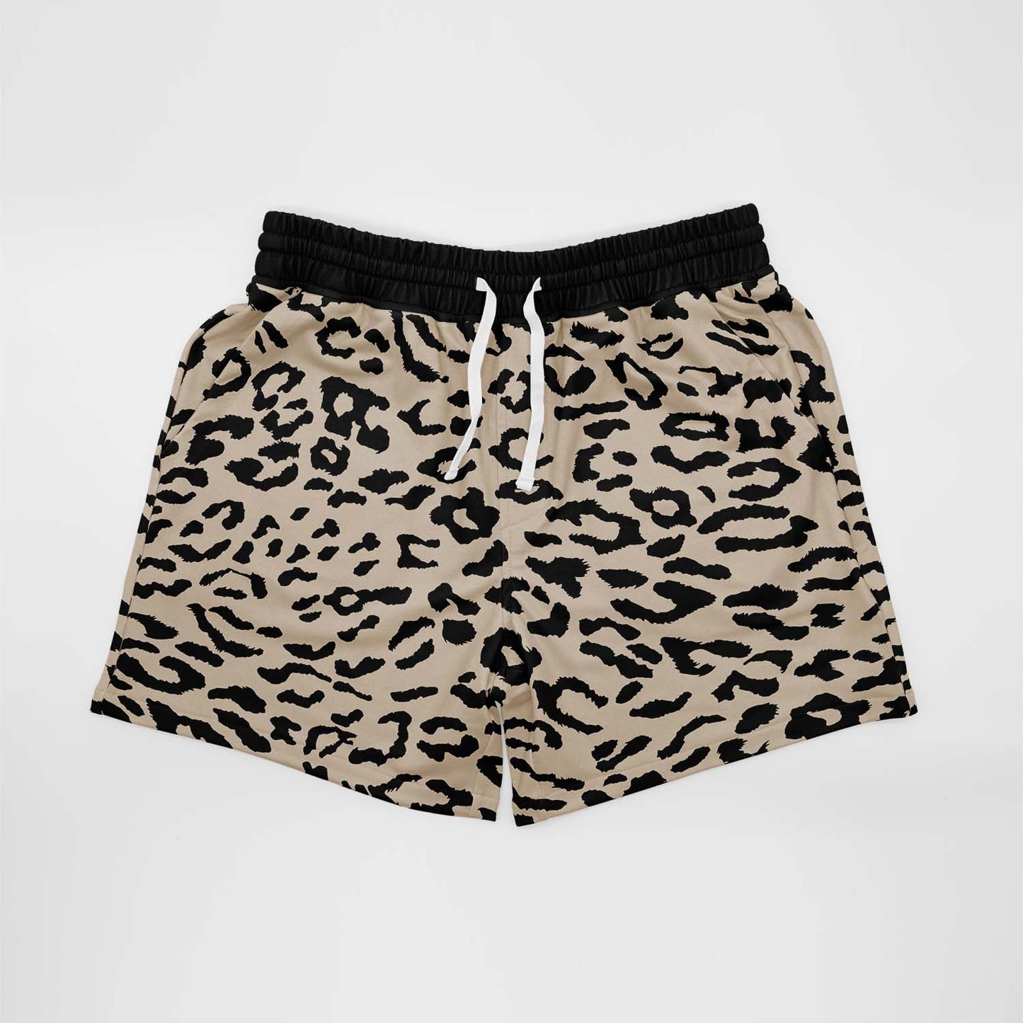 Leopard Sand Mid Length Shorts