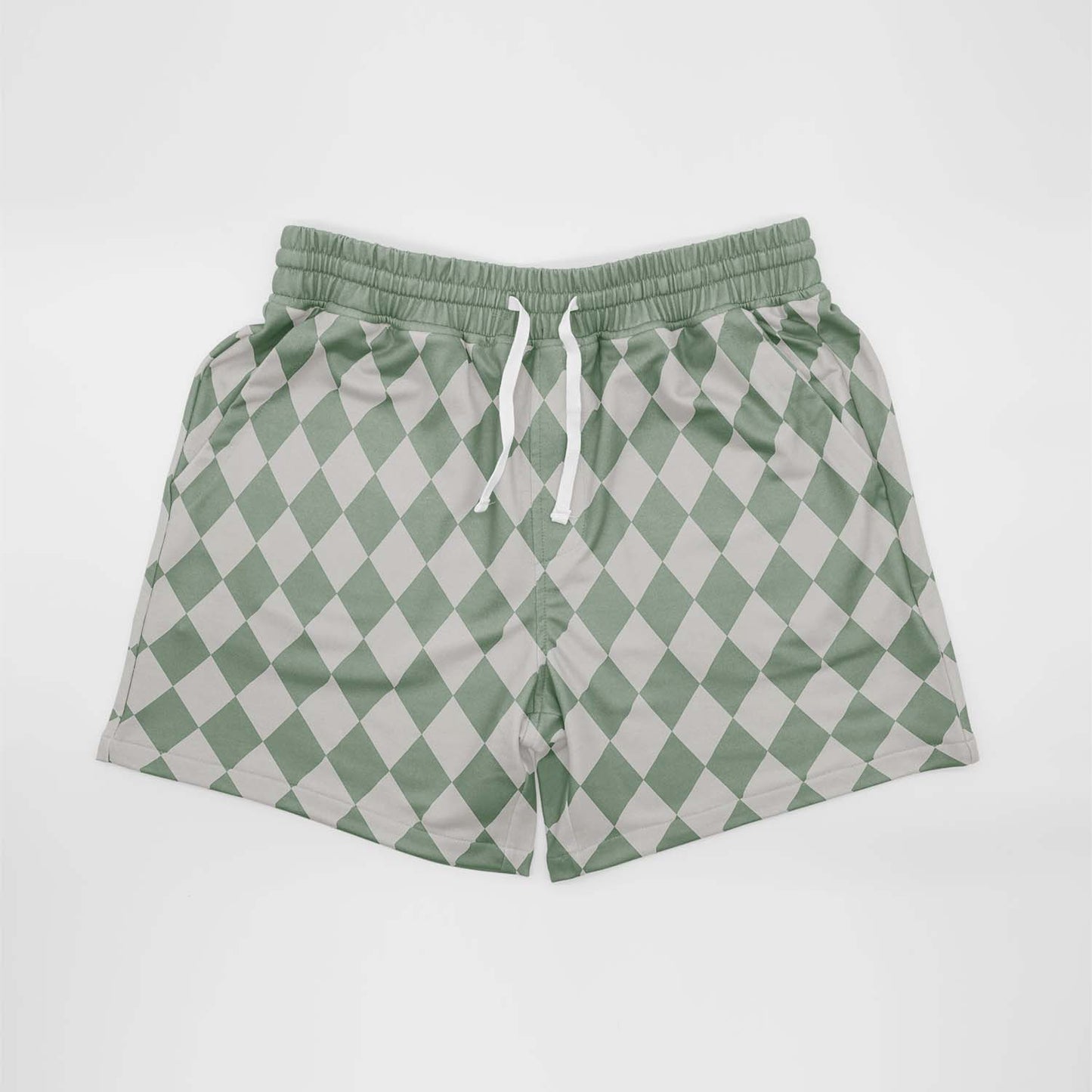 Load image into Gallery viewer, Sage Diamond Check Mid Length Shorts
