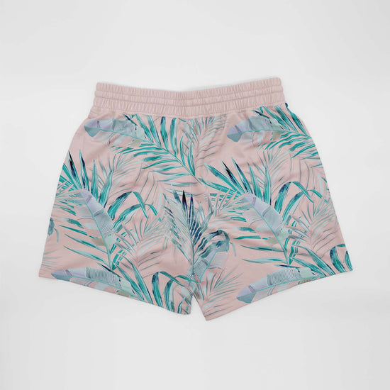 Pacific Palms Pale Pink Mid Length Shorts