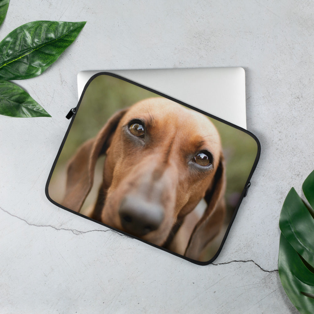 Laptop Sleeve with Custom Photo and Faux Fur Lining