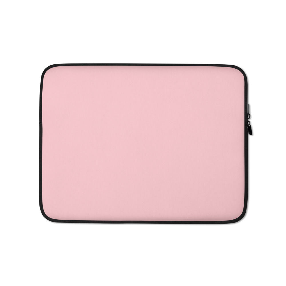 Personalized Laptop Sleeve in Blush Pink with Faux Fur Lining