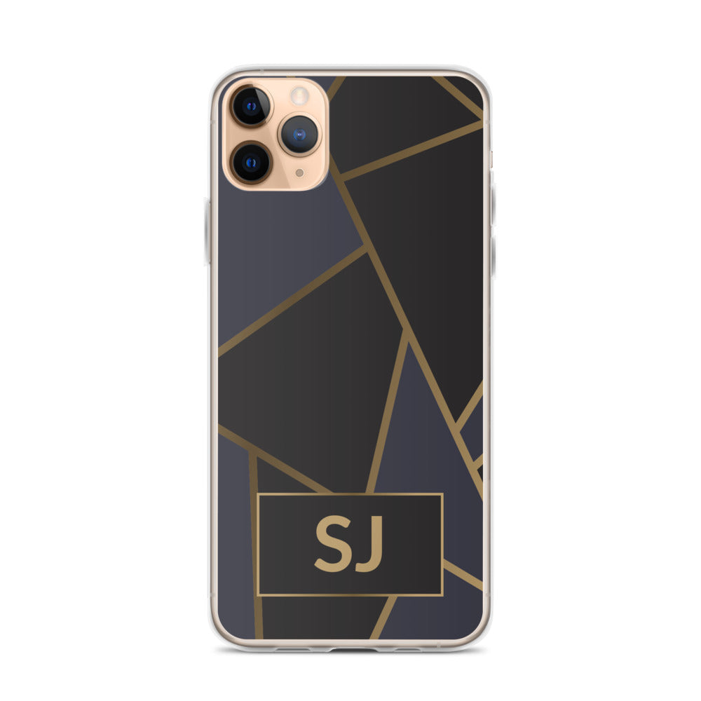 iPhone Case - Luxe Black & Gold Geometric