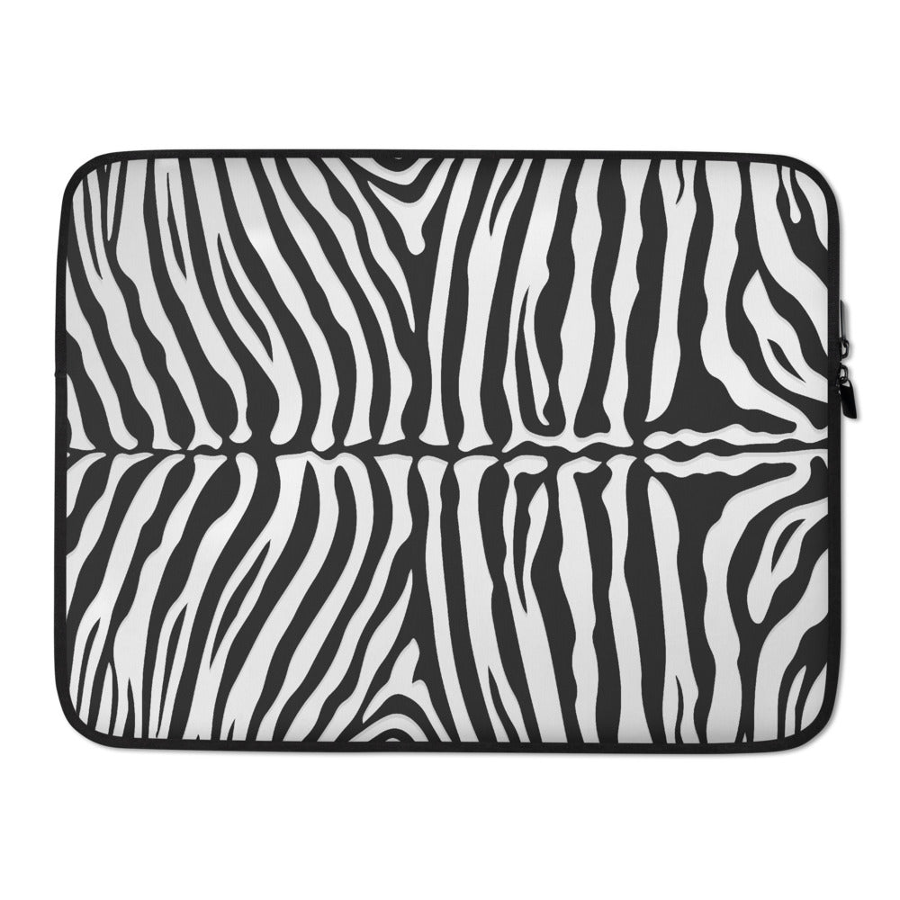 White Tiger Laptop Sleeve with Faux Fur Lining