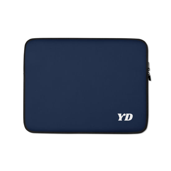 Load image into Gallery viewer, Personalized Laptop Sleeve - Navy with Faux Fur Lining
