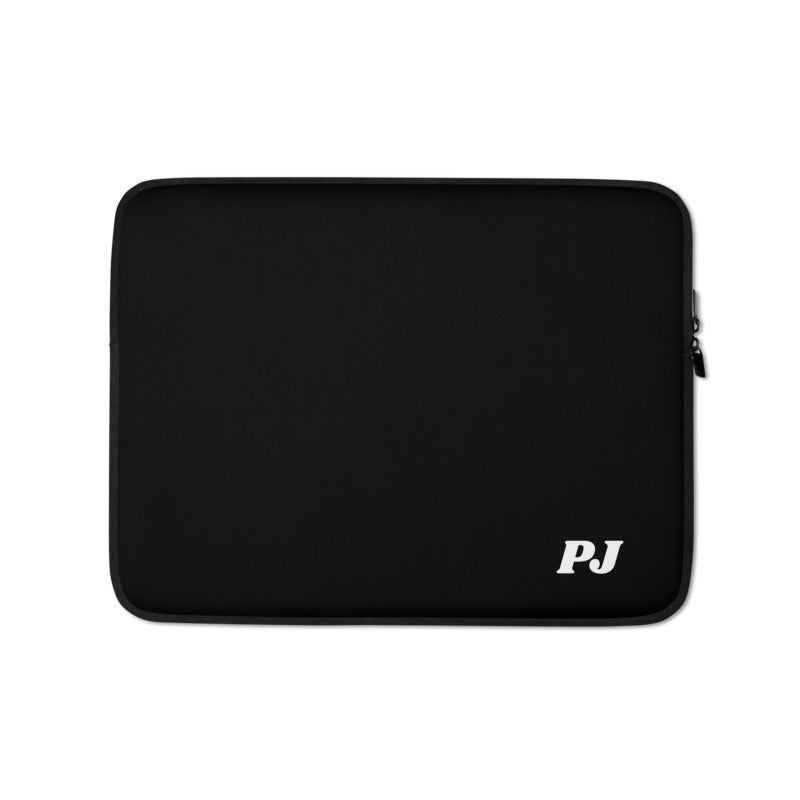 Personalized Laptop Sleeve - Jet Black with Faux Fur Lining