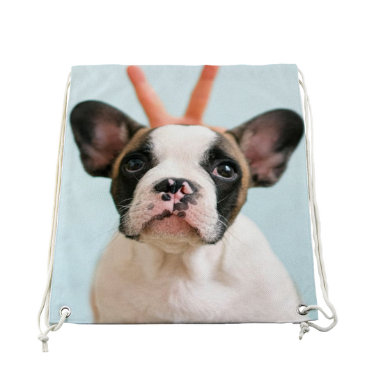 Custom Pet Photo Drawstring Bag