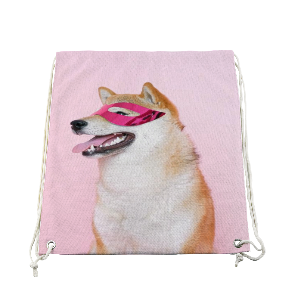 Custom Pet Photo Drawstring Bag