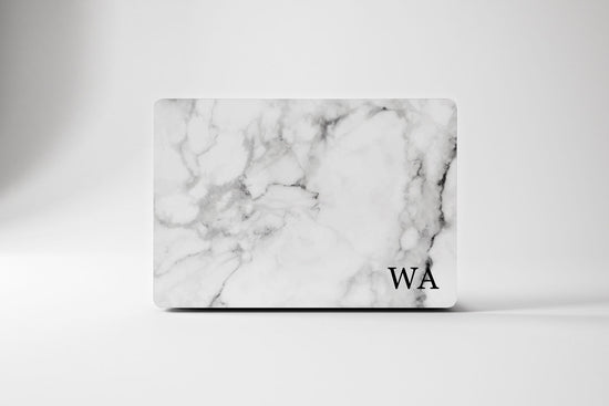 Personalized Macbook Hard Shell Case - White Marble