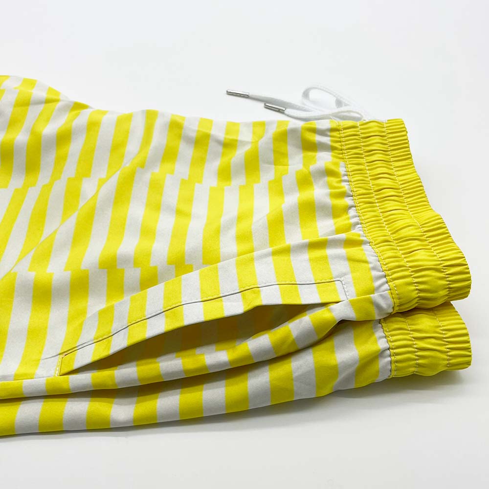Load image into Gallery viewer, Zone Yellow Striped Swim Shorts (S2)
